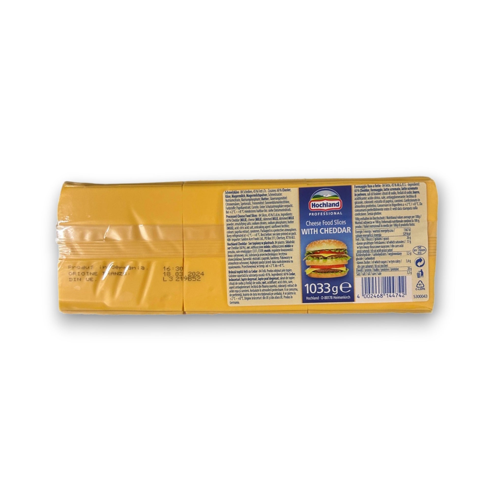 Hochland Cheddar Sajt Szeletelt %45 1033gr